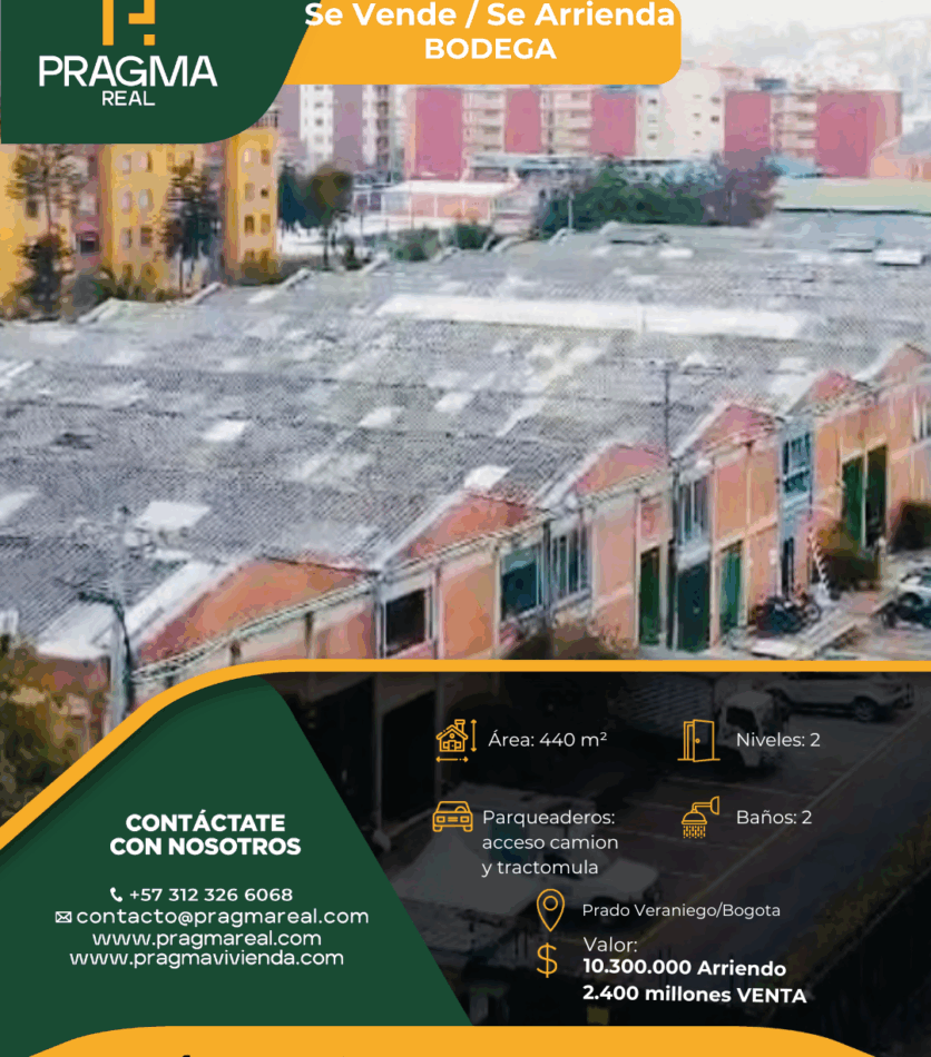 BODEGAS EN ARRIENDO Y VENTA BOGOTA PRADO VERANIEGO