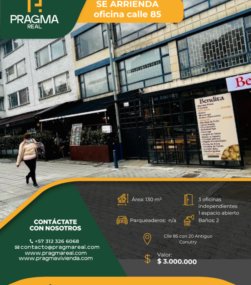 oficinas en arriendo calle 85 bogota