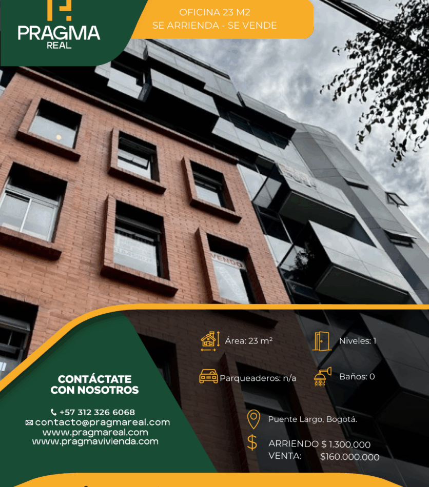 Oficina en arriendo o venta puente largo grupo 7