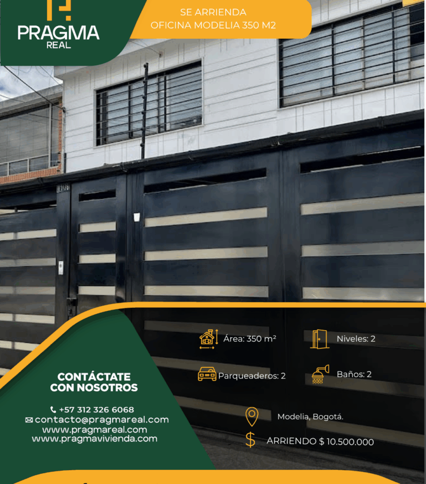 OFICINA EN ARRIENDO MODELIA SALITRE 350